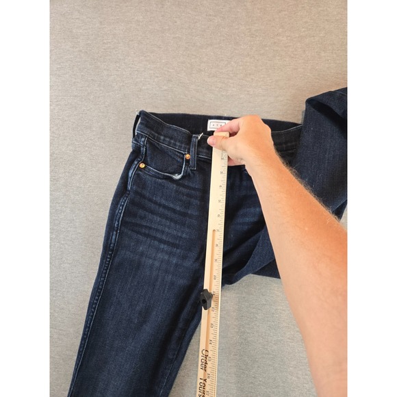 AYR The Riser Jeans Womens Size 26 Blue Dark Wash Raw Hem Stretch‎ Denim Fray - Picture 10 of 11